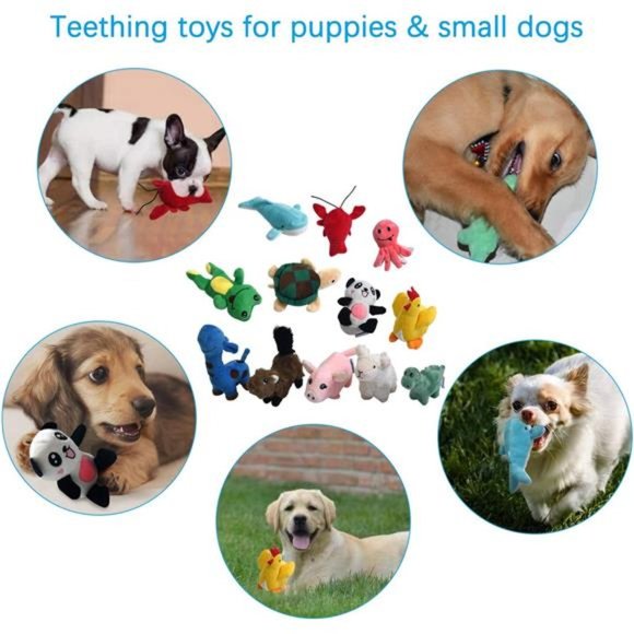 Squeaky Plush DogToy Pack Small Stuffed PuppyChew 12Dog Toys Bulk with Squeakers - Picture 4 of 6